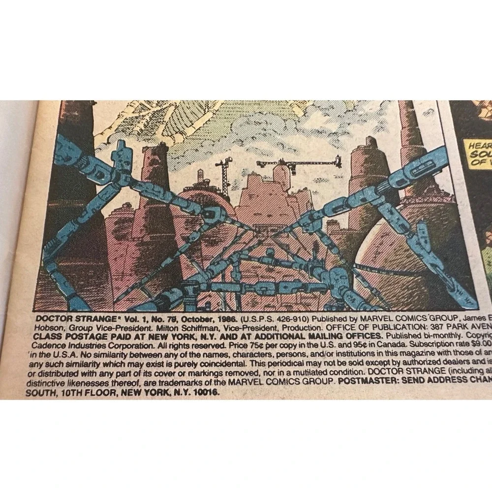 Marvel Doctor Strange 79 Oct 1986 25th Anniversary Copper Age Comic Book